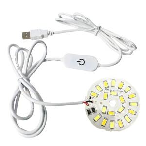 1.5m 라인 길이 DC 5V USB LED 조명 3가지 색상 3W 5W 탁상용 책상 램프 터치 스위치 디밍 가능 침실 독서