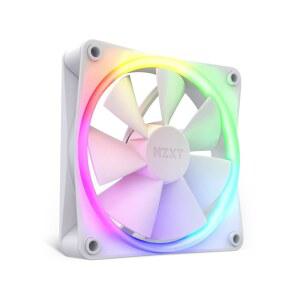 NZXT F120 RGB - 120mm PWM PC 케이스 팬 흰색 팬, 고급 조명 커스터마이징 및 속삭임 조용한 냉각. CAM 호환 조명.