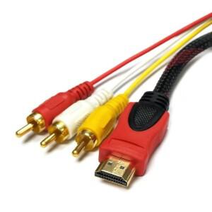 1.5M 5FT HDMI 호환 AV 남성-3 RCA 변환 TV 셋톱박스 DV 오디오 비디오 케이블 - 디지털 와이어 어댑터