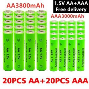 충전식 알카라인 배터리 손전등 장난감 시계 MP3 플레이어 호환 AAA + AA 1.5V 3800mAh-1.5V 3000mAh