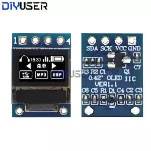 SSD1306 OLED 디스플레이 0.42인치 흰색 72x40 픽셀 I2C SPI 인터페이스 모듈( 파이 DIY 개발 보드용)