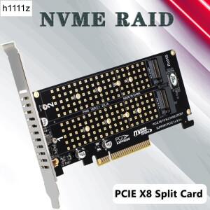 듀얼 M.2 NVME-PCI Express X8 4.0 Raid 컨트롤러 PCIE 카드 2 포트 NVME M 키 2230 2242 22110 SSD