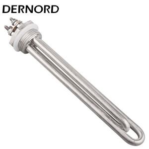 DERNORD 12V 24V 36V 48V 물 침수 히터 1인치 NPT 스레드 전기 가열 튜브 304SUS