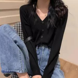 여성 크롭 무지 숏 가디건