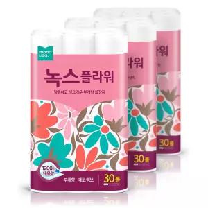 모나리자 녹스 플라워 부케향 2겹 화장지 40m 30롤 3팩