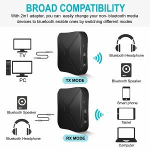 2in 1 무선 블루투스 5.0 오디오 송수신기 TV 차량용 PC 헤드폰 음악 3.5mm AUX 잭 RCA 어댑터