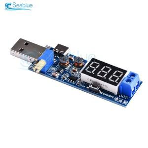 USB 5V DC-DC 벅 부스트 컨버터 전원 공급 장치 모듈 가변 전압 레귤레이터 3.5-12V ~ 1.2-24V Type-c/USB