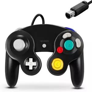 FIOTOK 게임큐브 컨트롤러 Wii Nintendo Gamecube용 클래식 유선 컨트롤러(블랙)