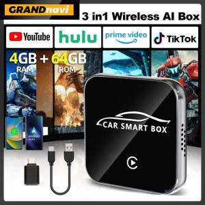 카플레이 네비게이션 carplay 2026 안드로이드 15 3in1 CarPlay Ai 박스 무선 안드로이드 오토 USB 어댑터 4G 64G 유튜브 넷플릭스 자동 연결