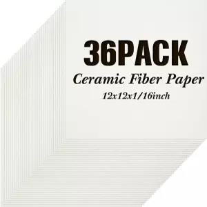 Ctosree 36개 세라믹 파이버 종이 절연 켓 또는 라이너 킬른용 화이트 고온 전자레인지용 스토브 및
