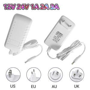 12 볼트 전원 공급 장치 24 어댑터 변압기 110V 220V AC DC CCTV LED 조명 2A 3A EU 미국 영국 AU 플러그