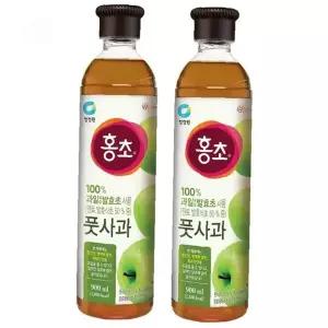 사과발효초 음료베이스 900ml 2병 건강식초 희석용 새콤달콤 홍초원액 가정용