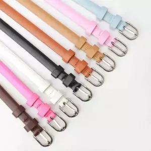 15x103cm 여성 바지 스키니 얇은 벨트 가죽 패션 트렌드 화이트 블랙 솔리드 빈티지 핀 버클 스트랩
