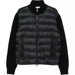 25FW 몽클레어 로고 패치 블랙 패딩 가디건 K2091 9B00051 M4281 999
