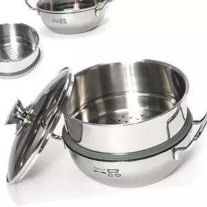 키친아트 일품 304스텐 통3중 2단 찜냄비 20cm