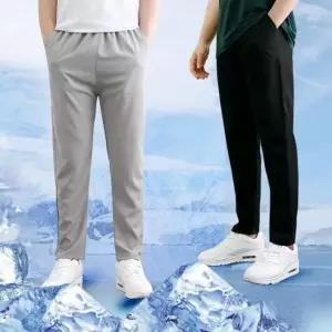 밴딩슬랙스 남자 여름 쿨바지 편한 스판 아이스 슬랙스 일자 바지