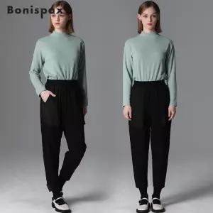 [보니스팍스][보니스팍스(Bonispax)] 우븐 배색 핀턱 팬츠 (택가격 119000원)
