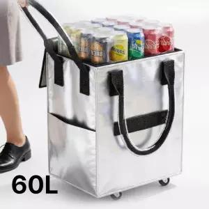 시장바구니 롤링 카트 쇼핑 캐리어 접이식 쇼핑백 60L