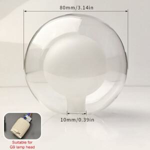 1Pcs 볼 인 G9 글로브 유리 그늘 교체 클리어 화이트 D80mm 피터 오프닝 전등 갓 커버