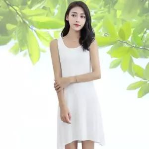 데일리 프릴 나시 미디 원피스 드레스 모달 스커트 A라인