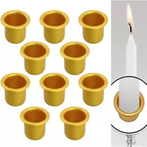 레디골 30Pcs 미니 캔들 홀더 골드 컵 캔들스틱 라이너 삽입 알루미늄 램프 또는 제작용 왁스 방울 방지