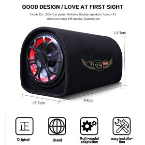 차량용 오디오 액티브 서브우퍼, 5 인치 블루투스, 120W, 4Ohm, 12V, 220 V, 하이파이 홈, 바이크 오토바이