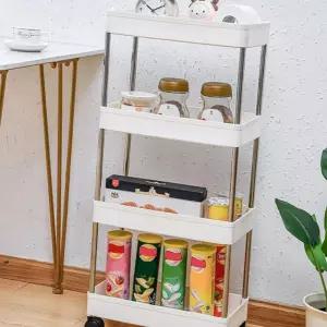 (다올)틈새 수납 트롤리 이동식 미니 선반 카트
