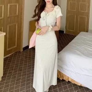 친절한탄씨 여성 롱원피스 레이스 프릴 여름 휴가룩 데일리 원피스 바캉스원피스 휴양지원피스