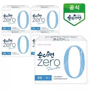 [하프클럽/] 순수한면 제로zero 중형 16개입x5팩