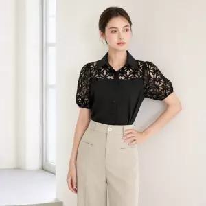 (택가 89000원)플라워모티브시스루블라우스_V5B-CBL049