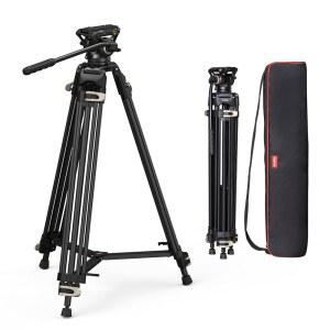 SMALLRIG 스몰리그 AD-01 비디오 삼각대, 73인치 헤비 듀티 360도 유체 헤드 및 DSLR, 캠코더, 카메라 3751