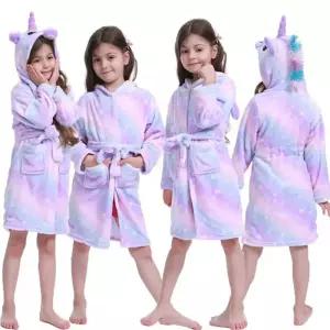 호텔 샤워 목욕 가운 대형 수건 극세사 골프 아기 소녀 유니콘 키구루미 잠옷 패션 소년 옷 어린이 원지 비