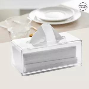 티슈커버 식탁용 투명 아크릴 사각 보관함 각티슈커버 26x14x11cm