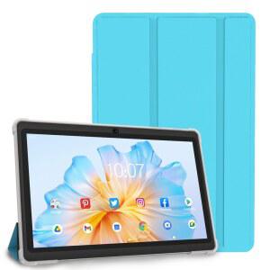 Pritom 7인치 태블릿 PC Android 13 쿼드 코어 4GB(2 2GB 가상) RAM 32GB ROM WiFi 듀얼 카메라 USB C 가죽 케이스