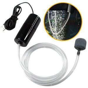 USB 미니 수족관 공기 펌프 키트 에너지 돌이있는 산소 효율적인 침묵 탱크 낚시 액세서리 높은 필터
