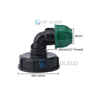 호환 IBC 탱크 피팅 S60 20/25/32mm PE 파이프 어댑터 정원 관개 급수 퀵 커넥터
