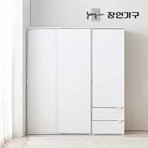 [장인가구][B] 코라 1800 슬라이딩 옷장 세트 1200 옷장 (선반형)+600 서랍옷장