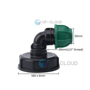 IBC 탱크 어댑터 급수 파이프 25 20 관개 PE 정원 커넥터 32MM 피팅 S60