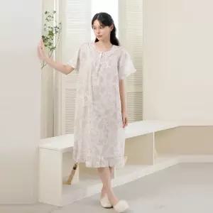 마누아 국산 순면 60수 프릴 여성 반팔 원피스 잠옷 MSW5375D