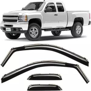 Chevrolet Chevy 실버라도/GMC Sierra 1500 2007-2013 확장형 캡 윈도우 디플렉터 벤트 바이저 트럭