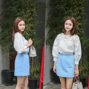 유니크 A라인 데님스커트