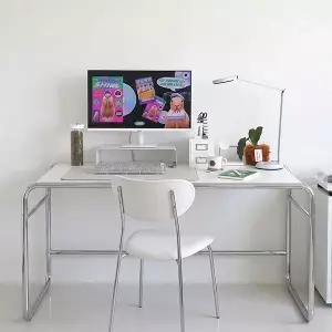 룸앤오피스 RWD3070 모던 크롬 테이블 1200사이즈 인테리어 수평조절 글라이드 DIY
