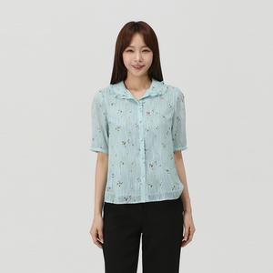 PAT 셔링 오픈카라 블라우스_1K42501