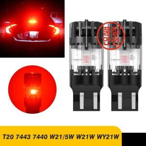2개 T20 7443 캔버스 LED 자동차 조명 W21W 고품질 램프 후진등 오류 없음 닛산 알티마 센트라 맥시마용