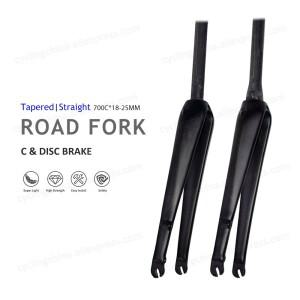 Nologo 700C 디스크 브레이크 로드 바이크 포크 UD 글로스 매트 T800 풀 카본 사이클링 리지드 프론트 포크