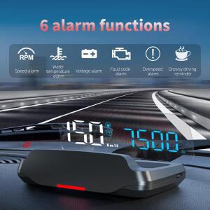자동차 HUD 헤드업 디스플레이 OBD2 GPS 속도계 rpm 연료소모 전압 수온 게이지 범용 대시보드