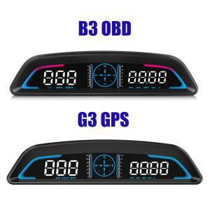 자동차 헤드업 디스플레이 OBD2 GPS 스마트 HUD 디지털 측정기 속도계 보안 경보 rpm 수온 타코미터 게이지