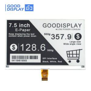 GooDisplay 7 5인치 E Paper 스크린 모듈 4 그레이스케일 E Ink 디스플레이 HAT 800x480 해상도1 5초 빠른 리프레시 SPI GDEY075T7