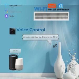 Tuya Wi-Fi 선풍기 코일 온도조절기, 가열 및 냉각용 모듈레이션 0-10V, 24V, 95-240V 옵션