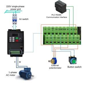 VFD 단상 입력 220V 및 1 출력 주파수 변환기, 가변 속도 드라이브, 인버터, 2.2KW,